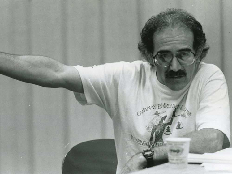 Ric Coronado is shown Aug. 19, 1990, speaking at one of the countless meetings where he advocated for the local environment. MIKE WEAVER / WINDSOR STAR
