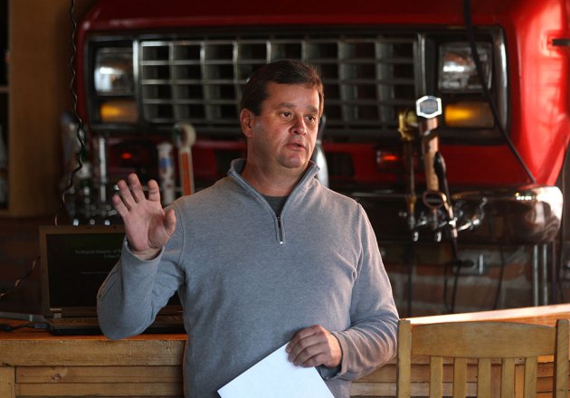 Phil Roberts, executive director of Parks at the City of Windsor gives a talk titled the Ecological Integrity of Windsor's Parks and Urban Forest during the Citizen's Environment Alliance's 2015 annual general meeting at Rock Bottom Bar and Grill, Saturday, March 28, 2015. (DAX MELMER/The Windsor Star)